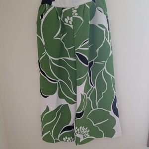 Worthington Green and White Wide Leg Pants